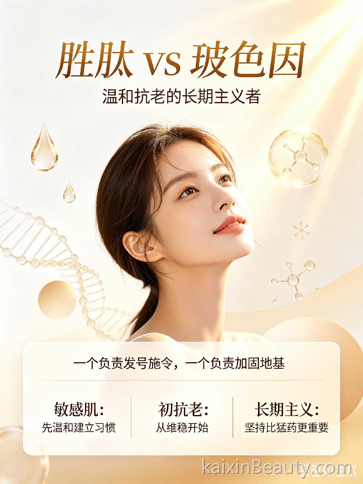 《胜肽 vs 玻色因：温和抗老的“长期主义者”》一个负责“发号施令”，一个负责“加固地基”——谁更适合你？