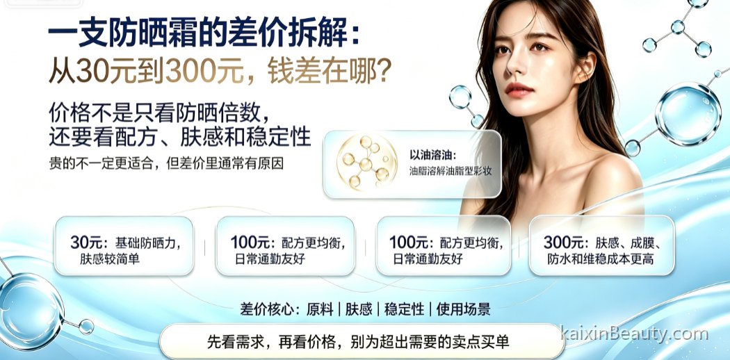 一支防晒霜的差价拆解：从30元到300元，钱差在哪？